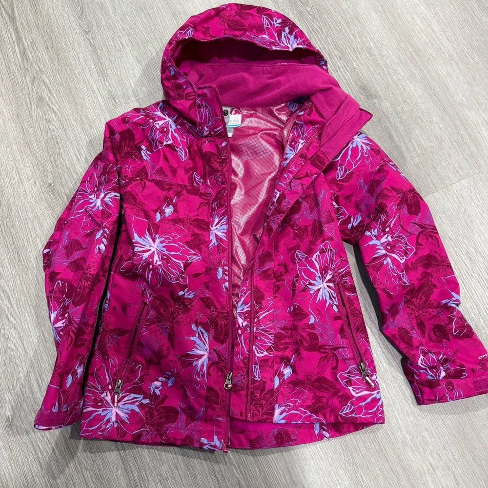 Columbia Fuchsia Floral Hooded Jacket - Picture 3 of 4